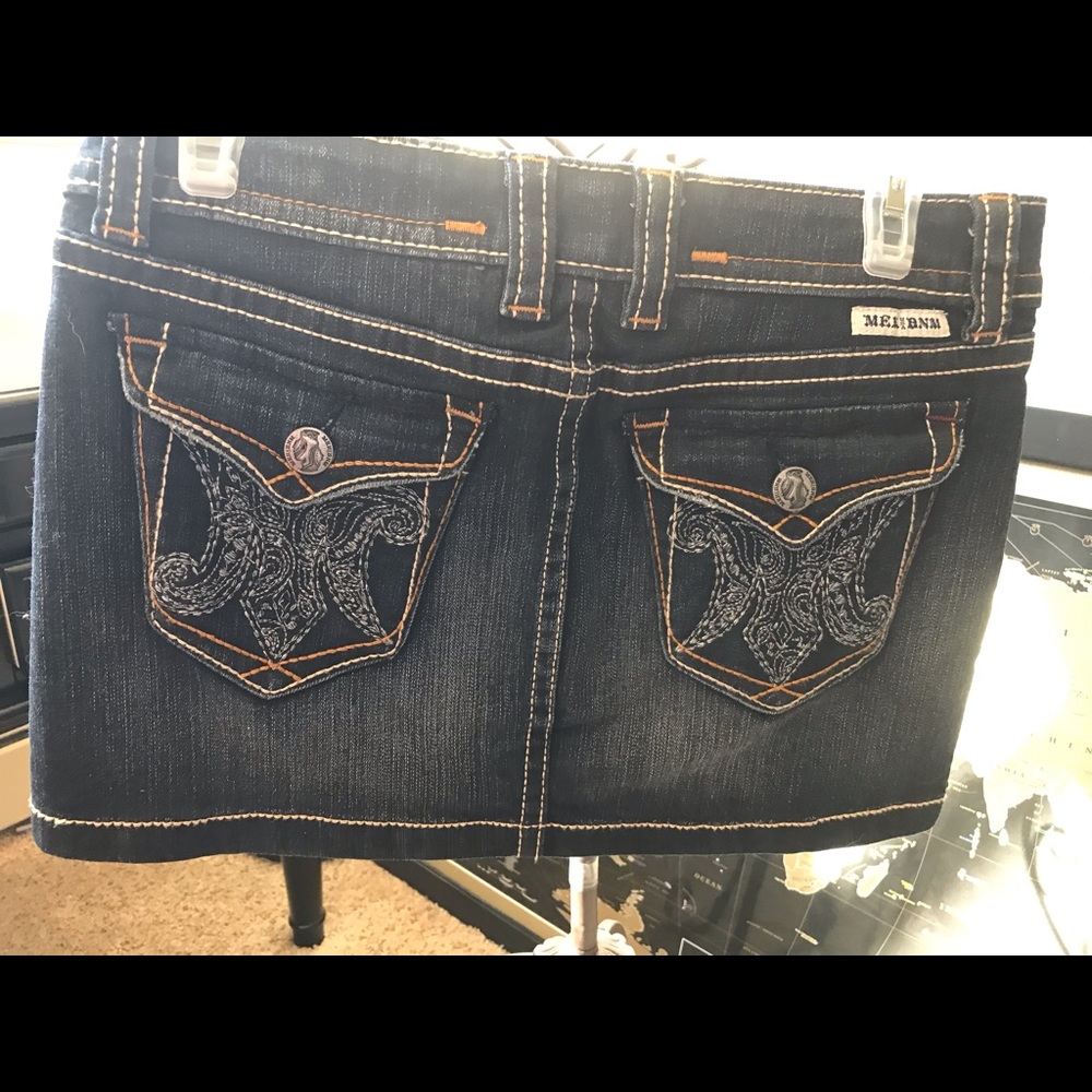 MEK denim jean mini skirt